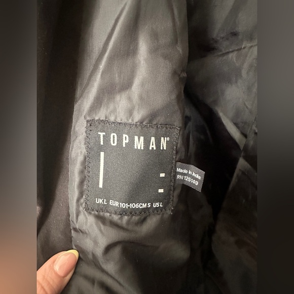 Topman Black Lightweight Suede Shirt Jacket with Collared Neckline - Picture 3 of 3